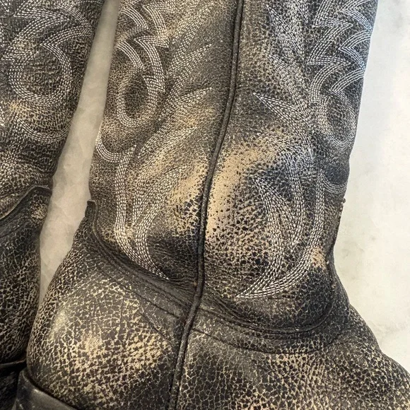 Old Gringo Distressed Black Western Zip Boots Size 7 - Picture 9 of 12